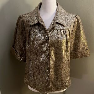 Short sleeve woman’s leather jacket